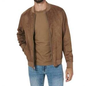 NEW 7DIAMONDS evolution suede bomber jacket in earth